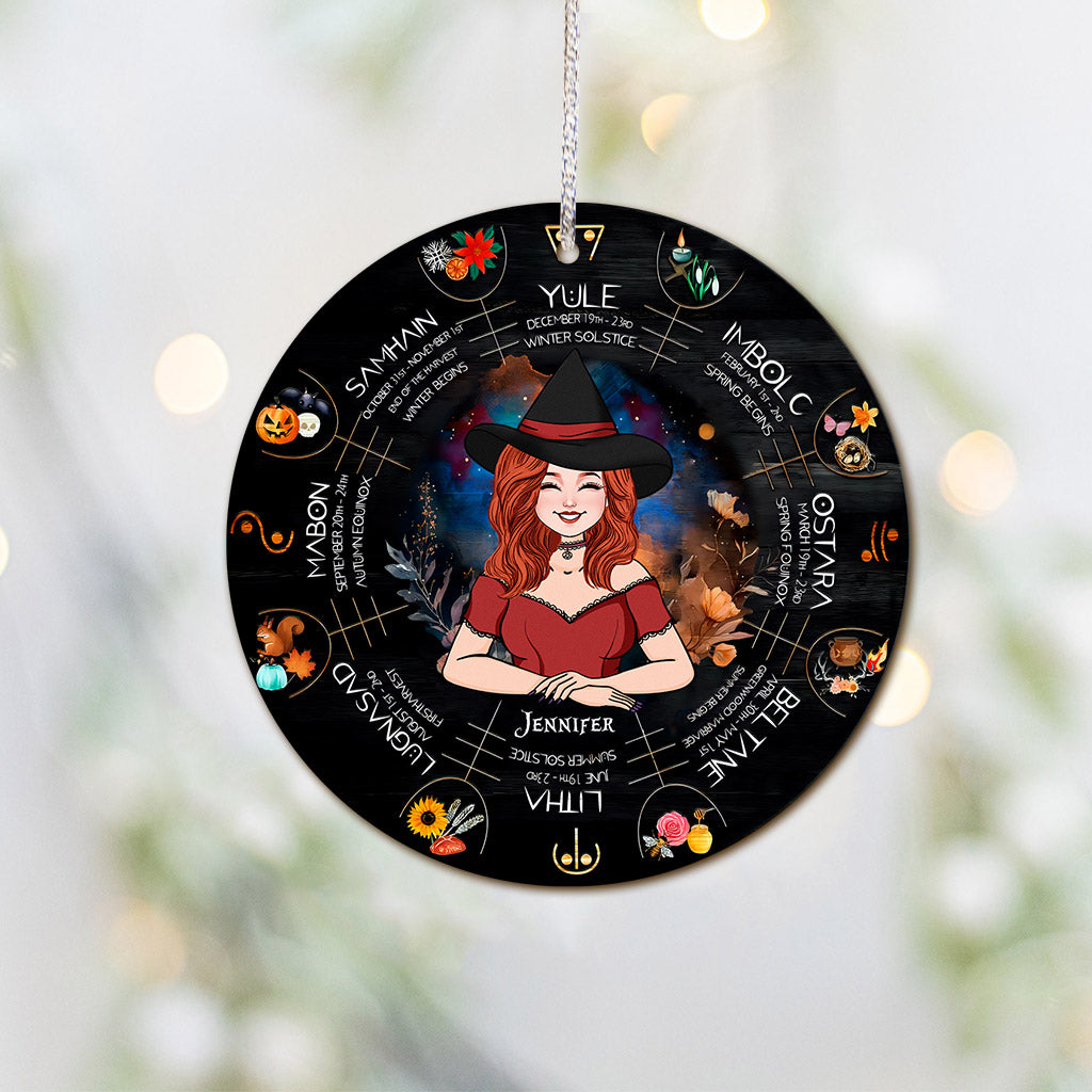 Wheel Of The Year - Personalized Witch Ornament