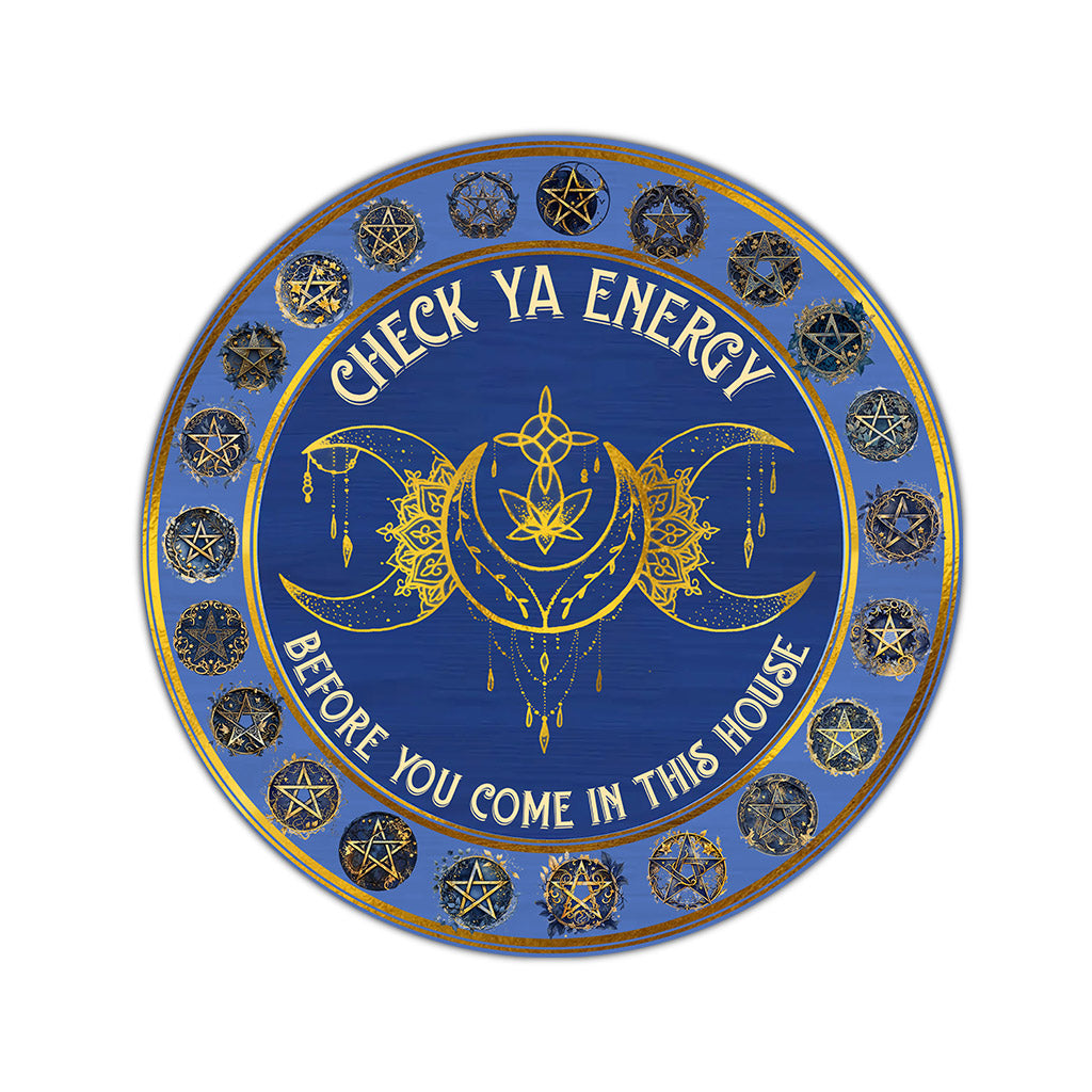 Check Your Energy - Witch Round Rug