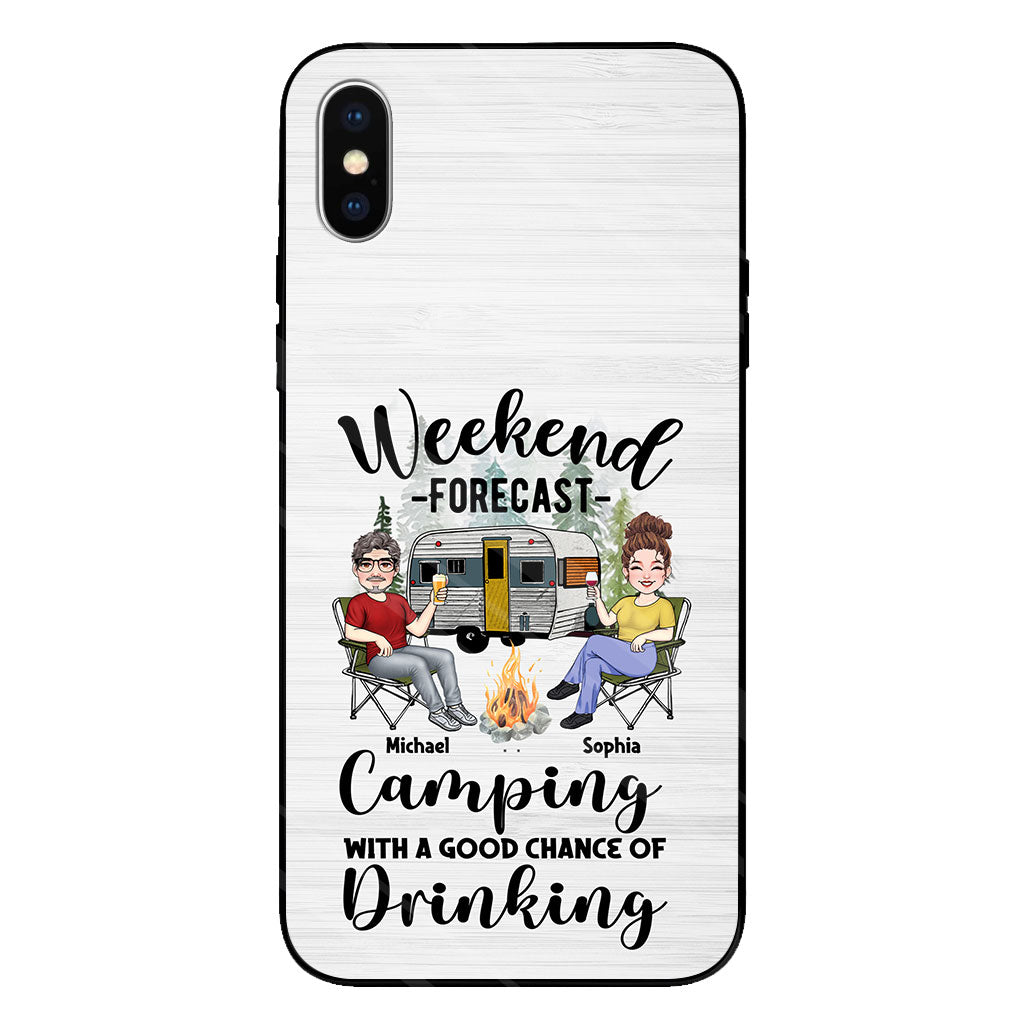 Weekend Forecast - Personalized Camping Clear Phone Case