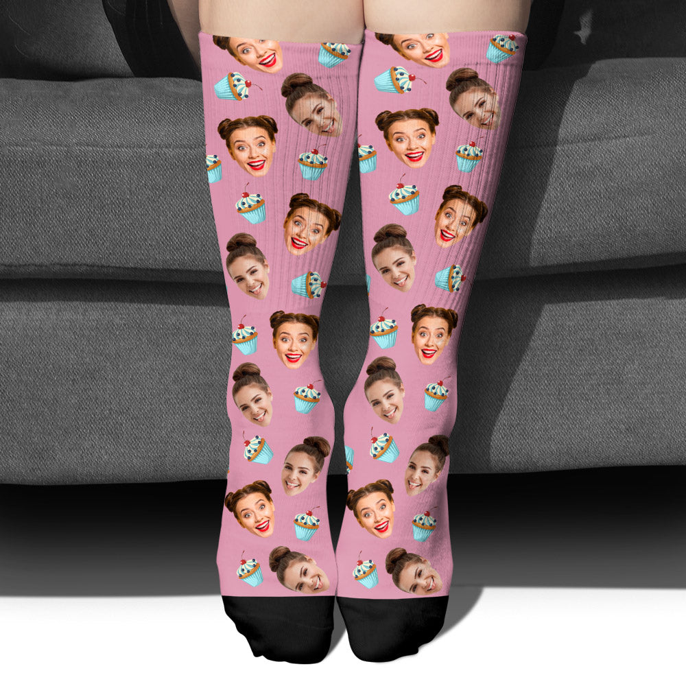 Funny Icon Pattern - Personalized Bestie Socks