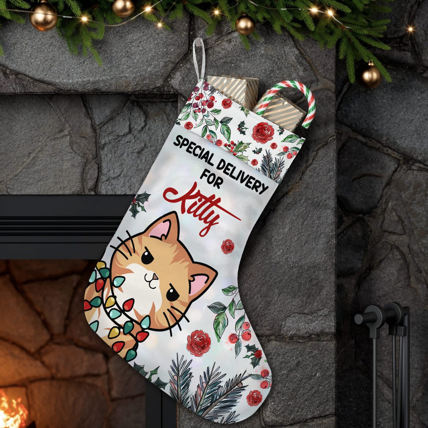 Special Delivery - Personalized Cat Christmas Stockings