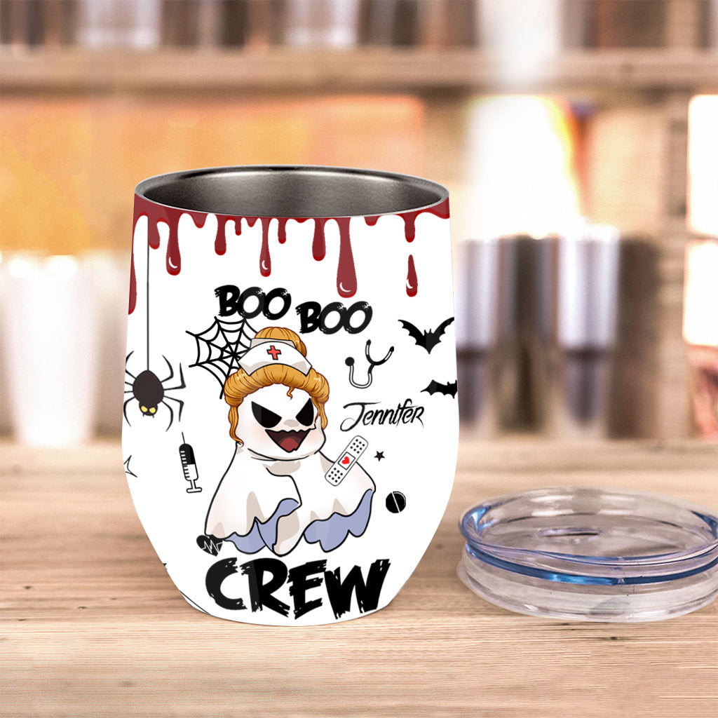 Boo Boo Crew - Personalized Nurse Wine Tumbler