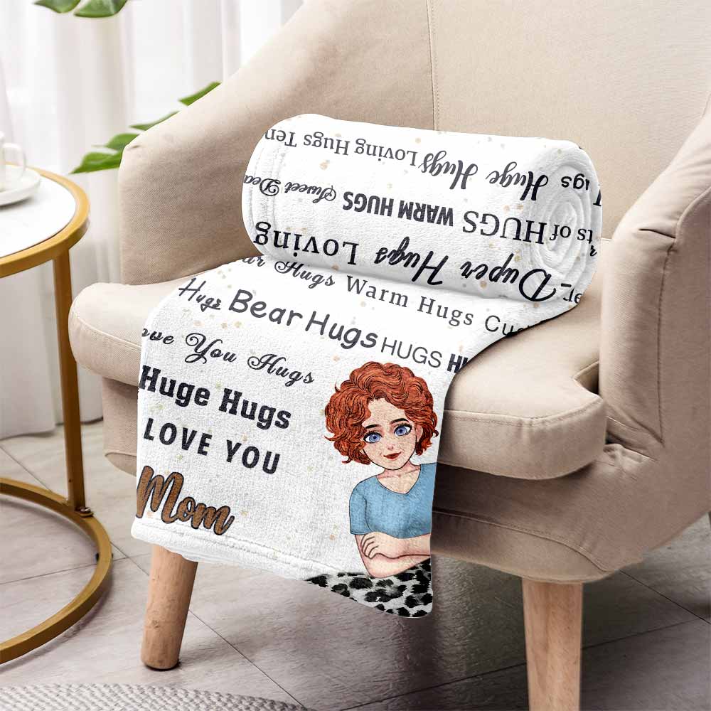 Bear Hugs Warm Hugs - Gift for mom, grandma, wife, daughter, granddaughter, girlfriend - Personalized Blanket