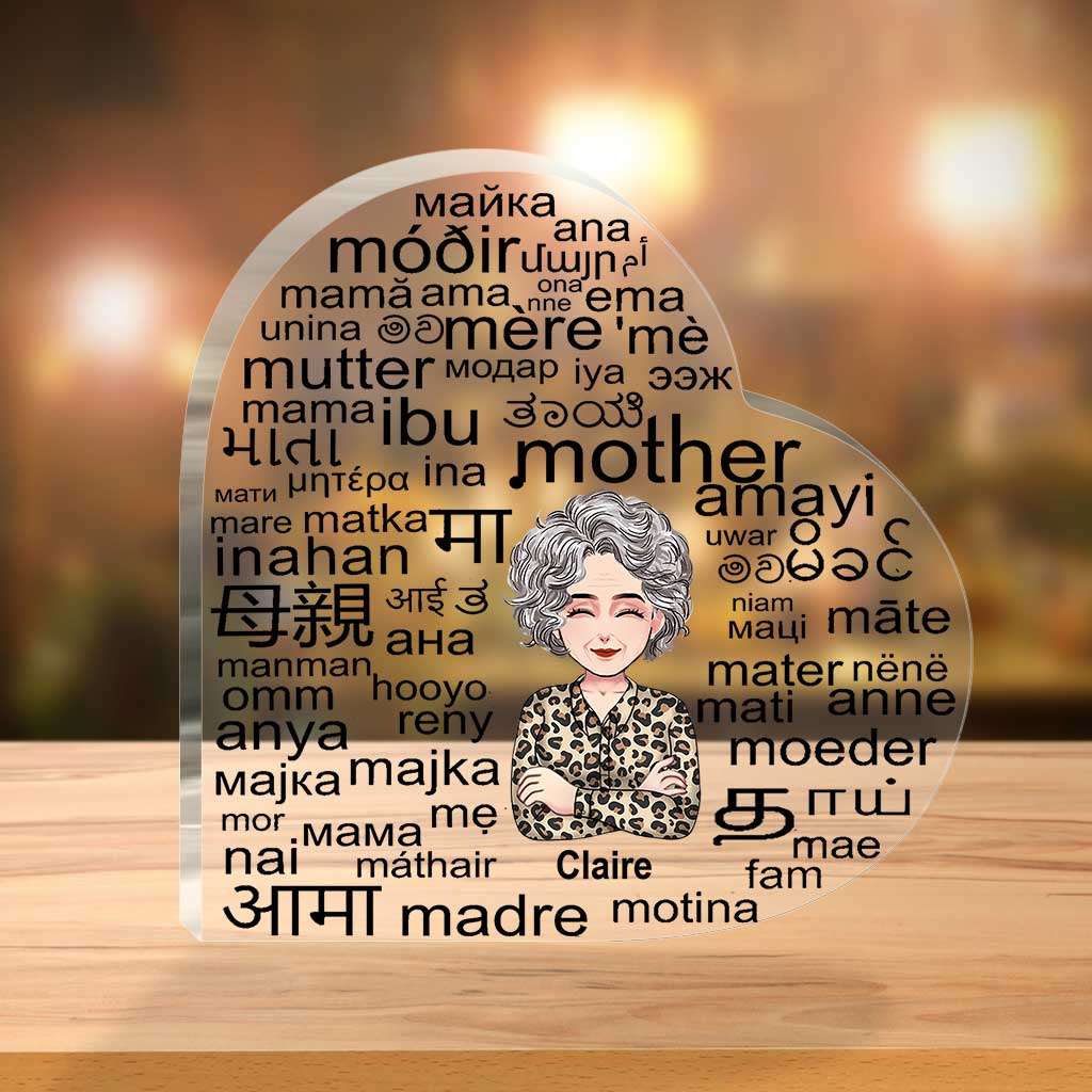 Mother International Language - Personalized Mother's Day Mother Custom Shaped Acrylic Plaque