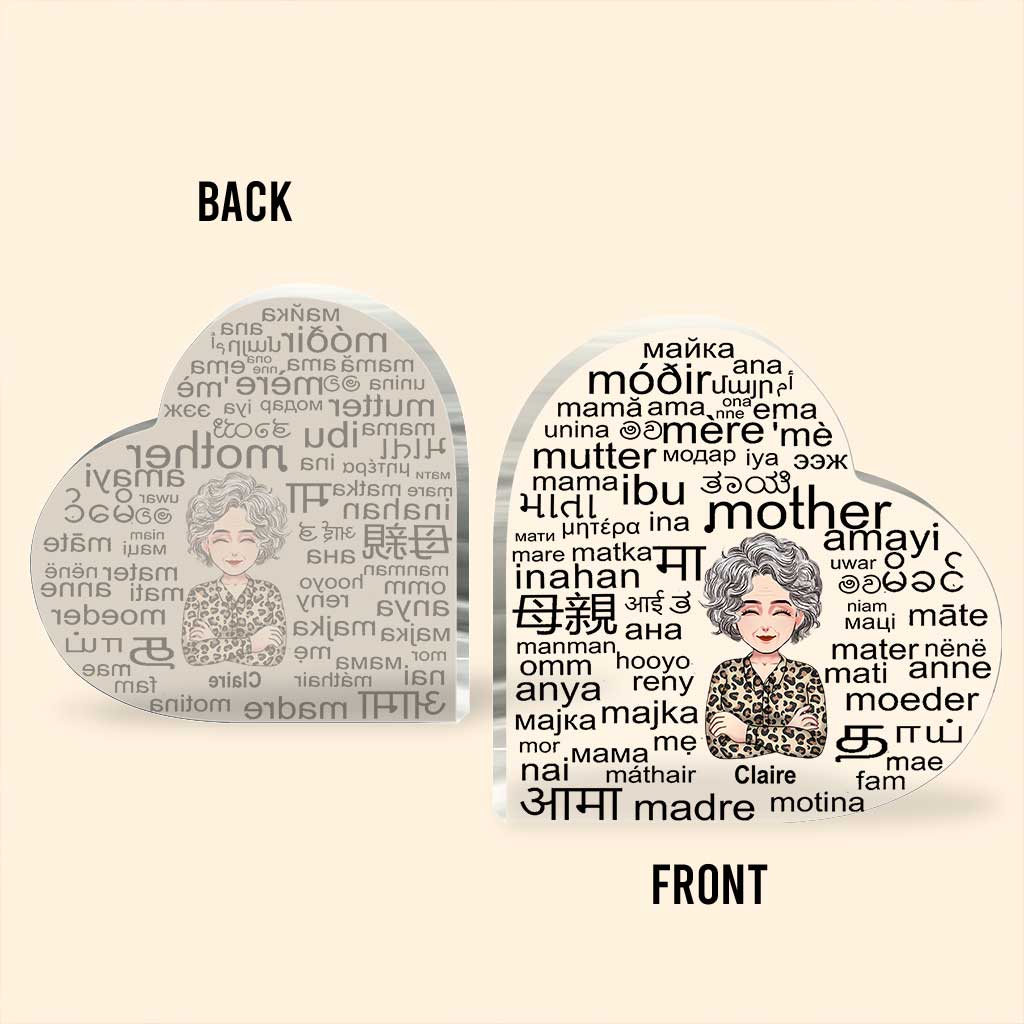 Mother International Language - Personalized Mother's Day Mother Custom Shaped Acrylic Plaque