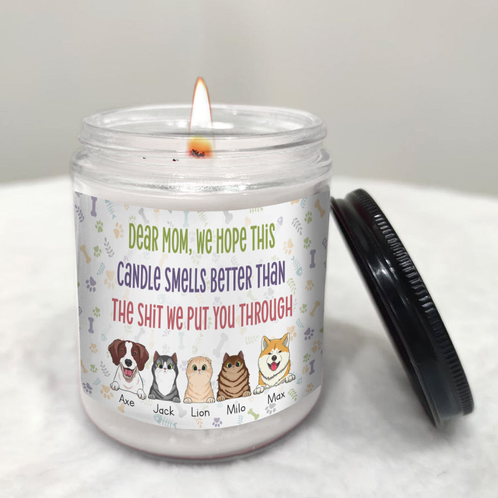 Cat Mom Cat Dad Funny Gift - Personalized Mother's Day Dog Candle