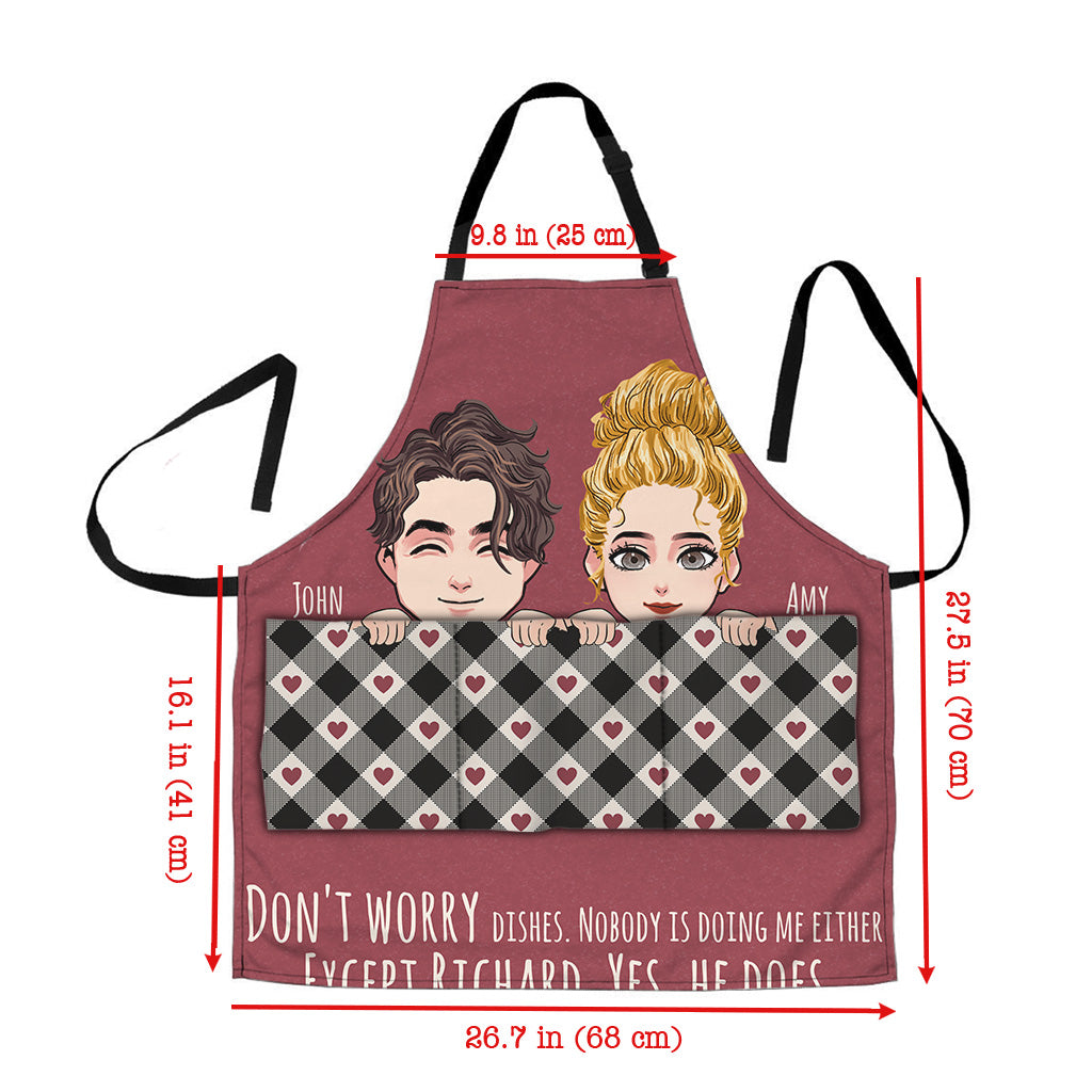 Don't Worry Dishes - Personalized Couple Couple Apron