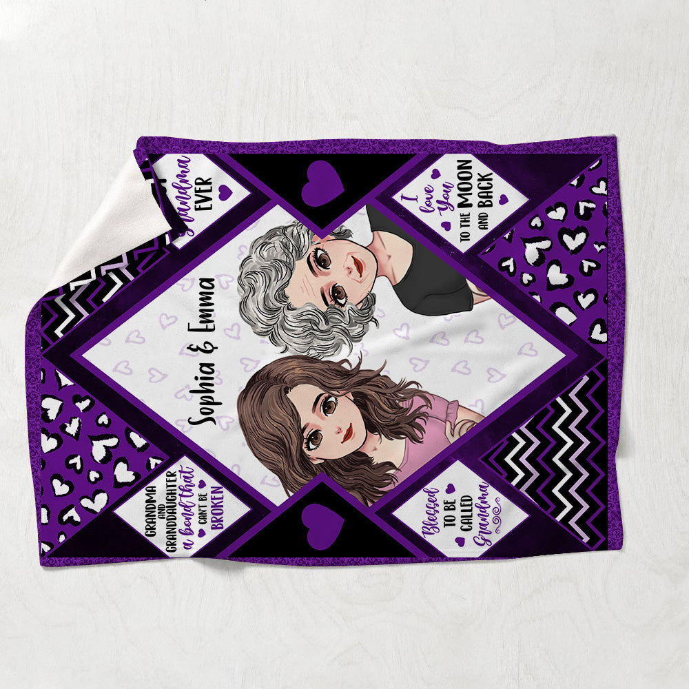 Grandma And Grandchildren - Personalized Mother's Day Grandma Blanket