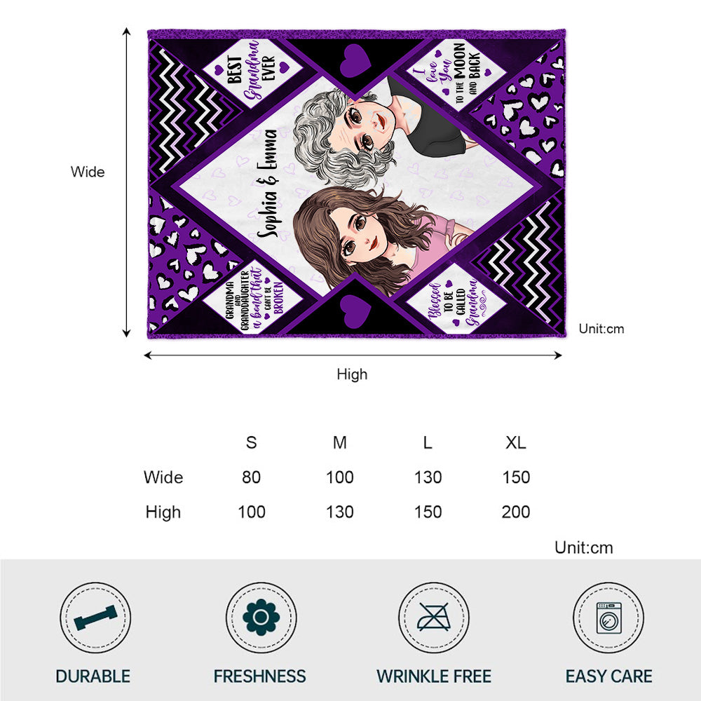 Grandma And Grandchildren - Personalized Mother's Day Grandma Blanket
