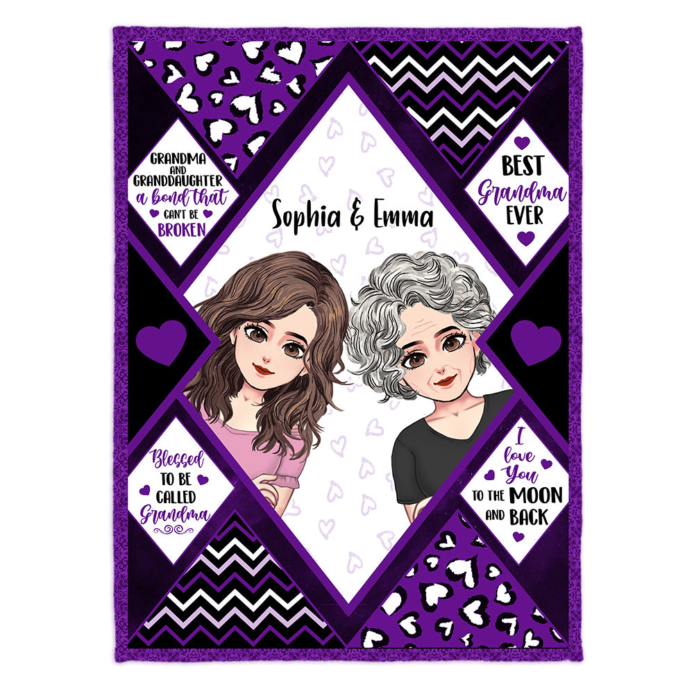 Grandma And Grandchildren - Personalized Mother's Day Grandma Blanket