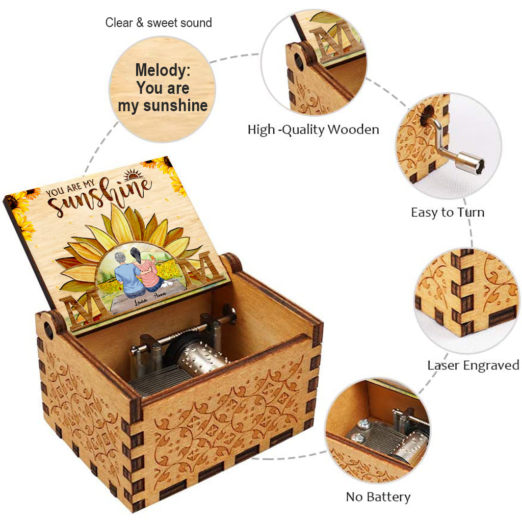 You Are My Sunshine - Personalized Mother Hand Crank Music Box