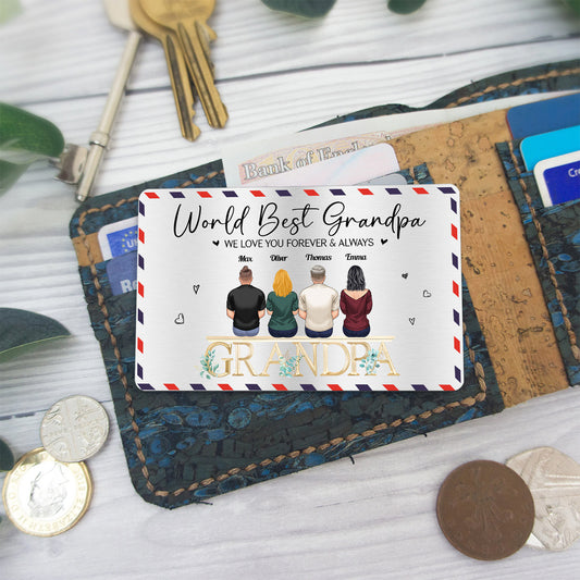 Dad We Love You Grandpa Wallet Insert Card - Personalized