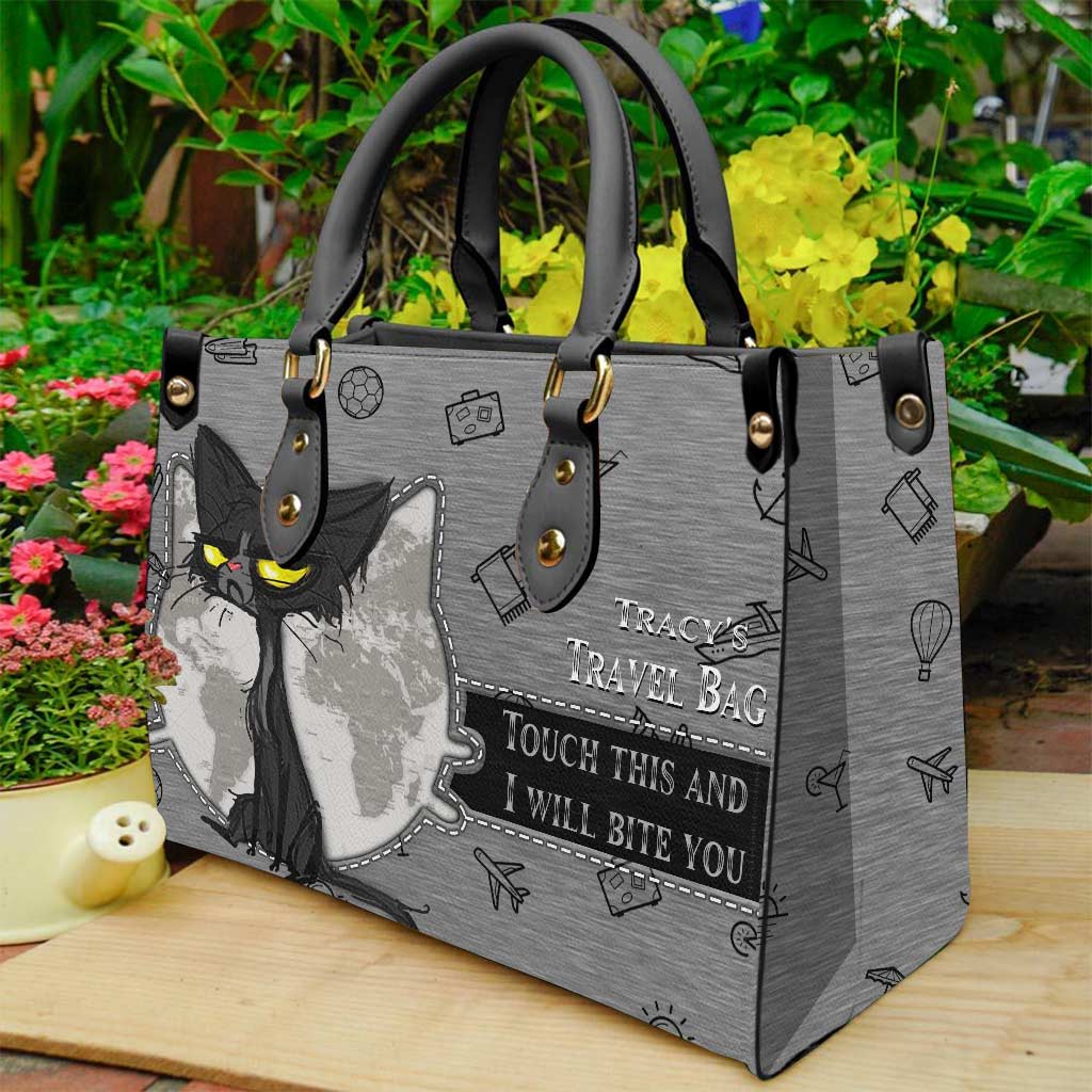 Touch This And I Will Bite You - Personalized Travelling Leather Handbag