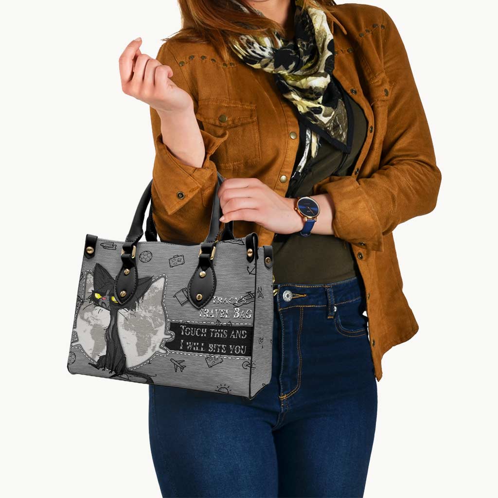 Touch This And I Will Bite You - Personalized Travelling Leather Handbag