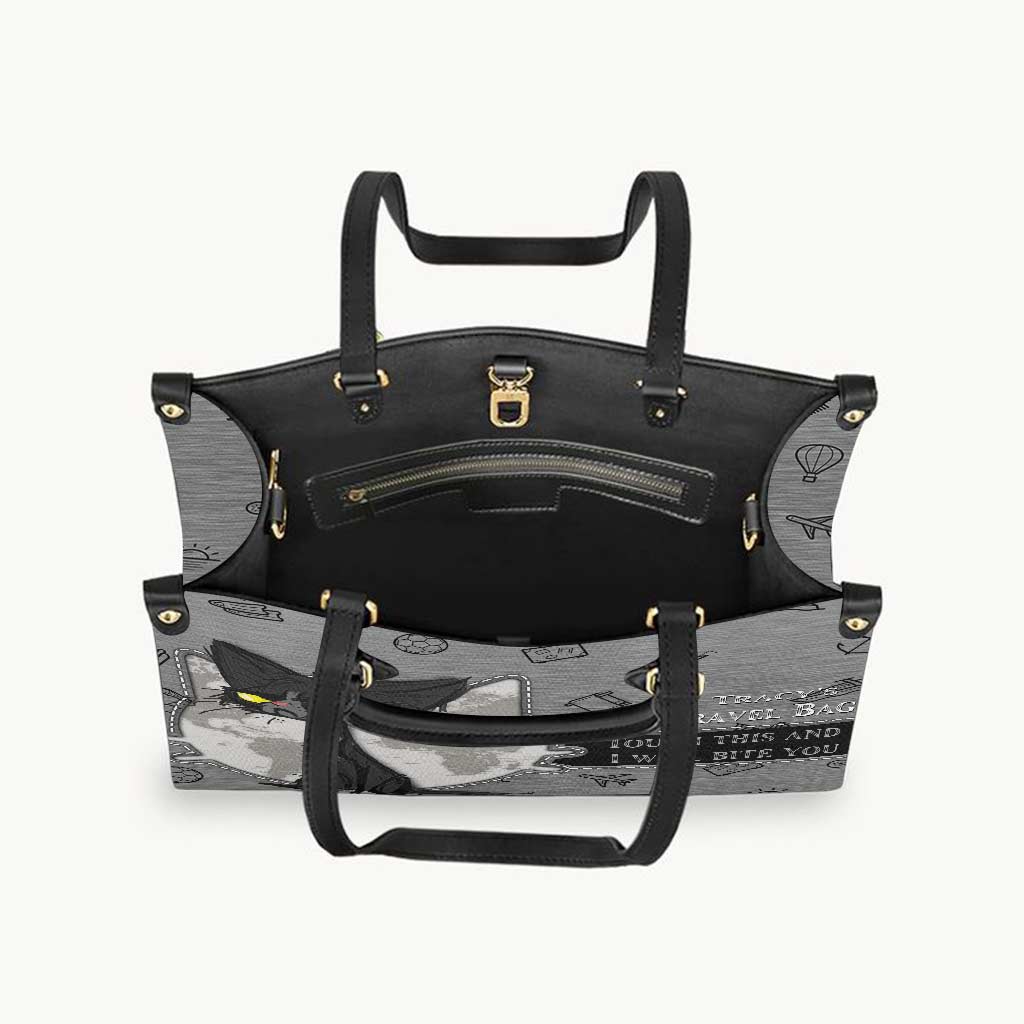 Touch This And I Will Bite You - Personalized Travelling Leather Handbag