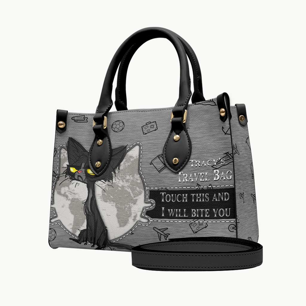 Touch This And I Will Bite You - Personalized Travelling Leather Handbag