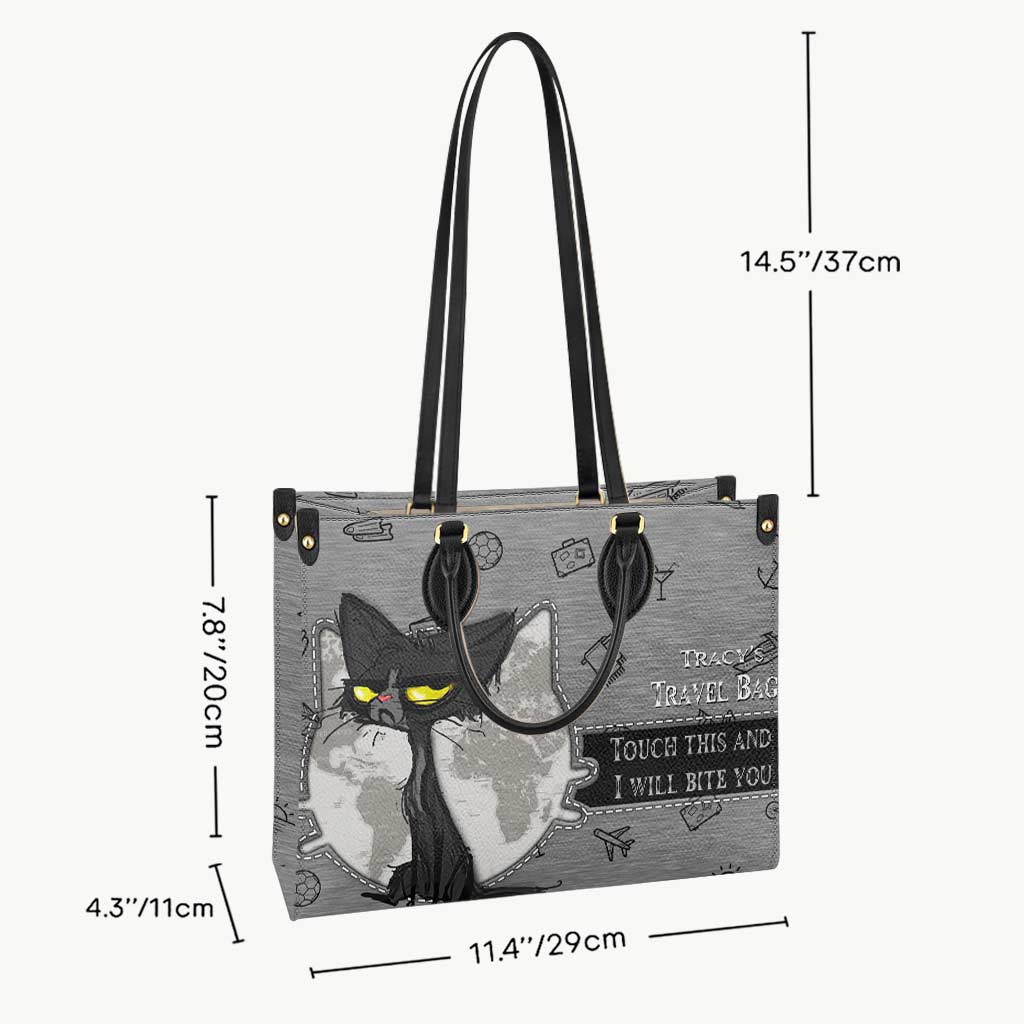 Touch This And I Will Bite You - Personalized Travelling Leather Handbag