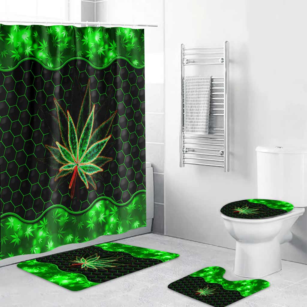 Magic Leaf - Personalized Weed Bathroom Curtain & Mats Set