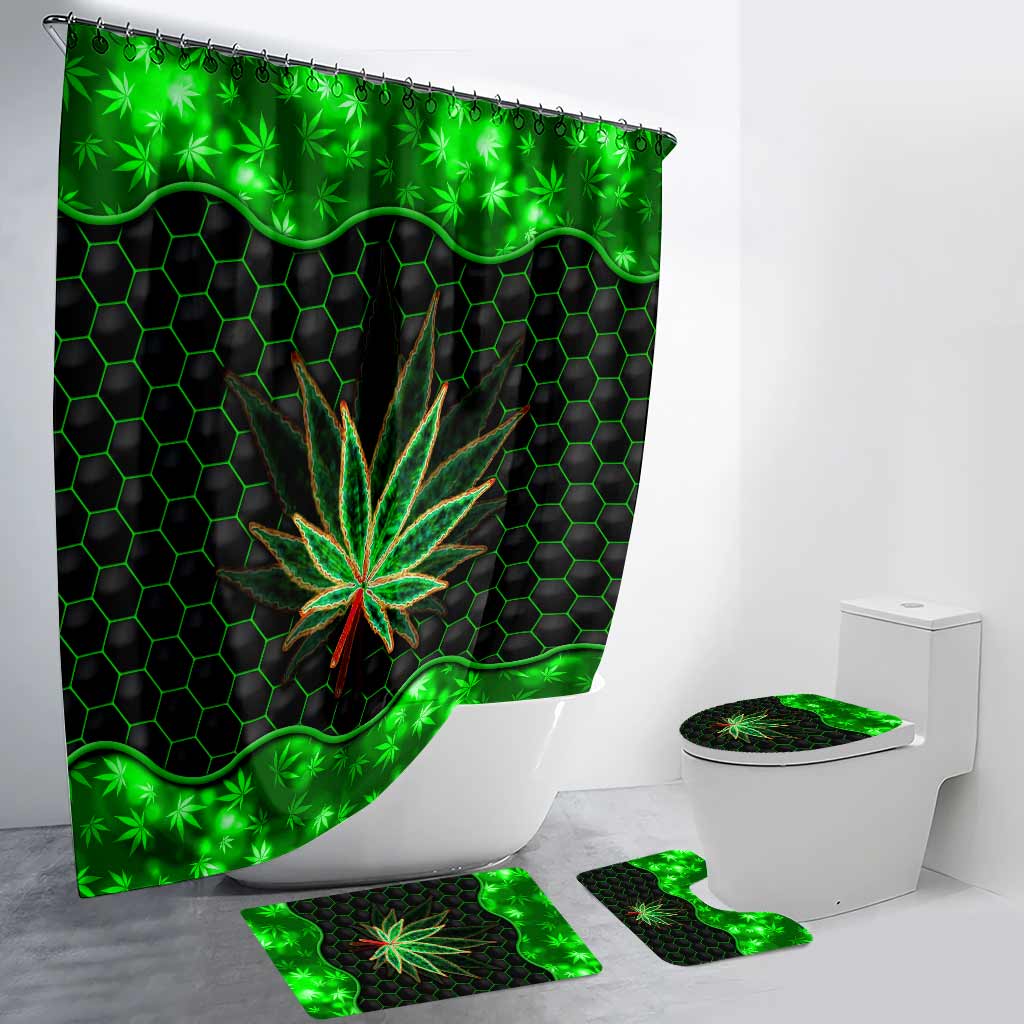 Magic Leaf - Personalized Weed Bathroom Curtain & Mats Set