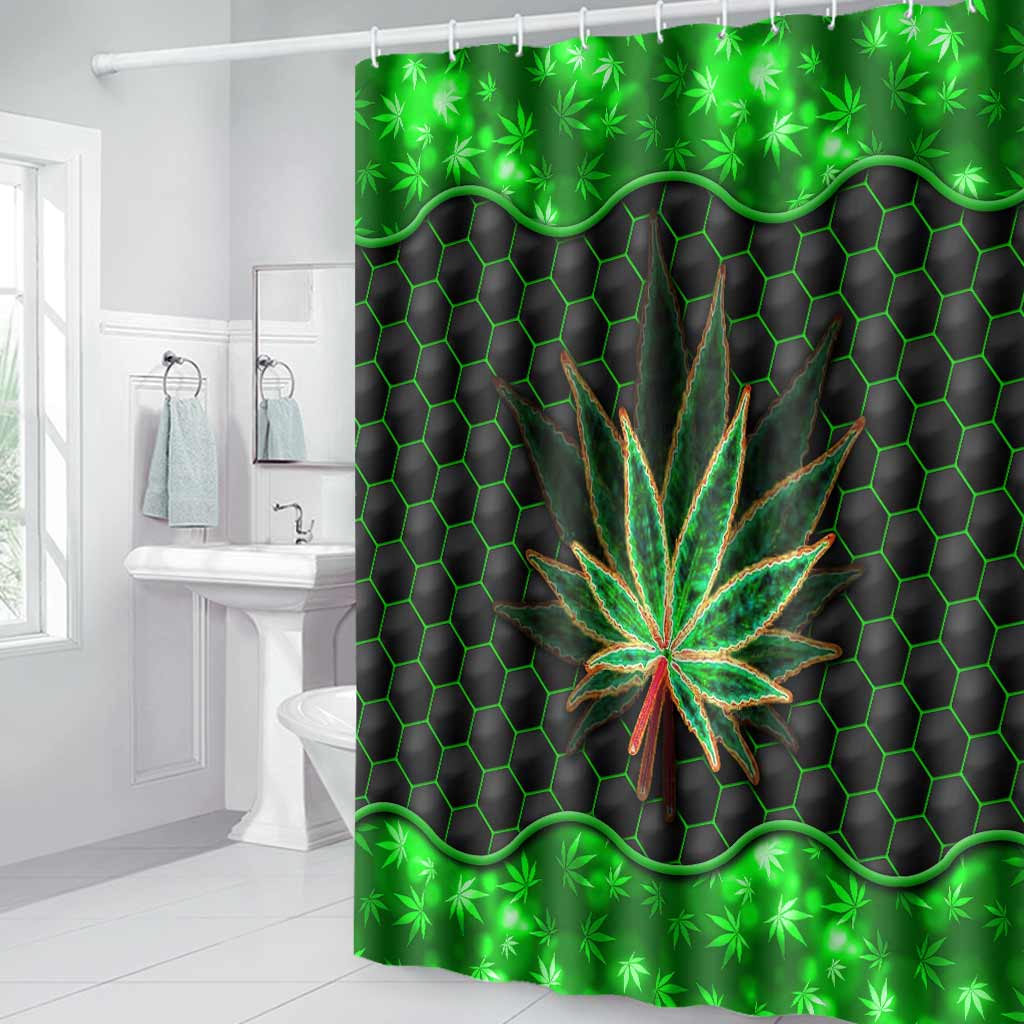 Magic Leaf - Personalized Weed Bathroom Curtain & Mats Set