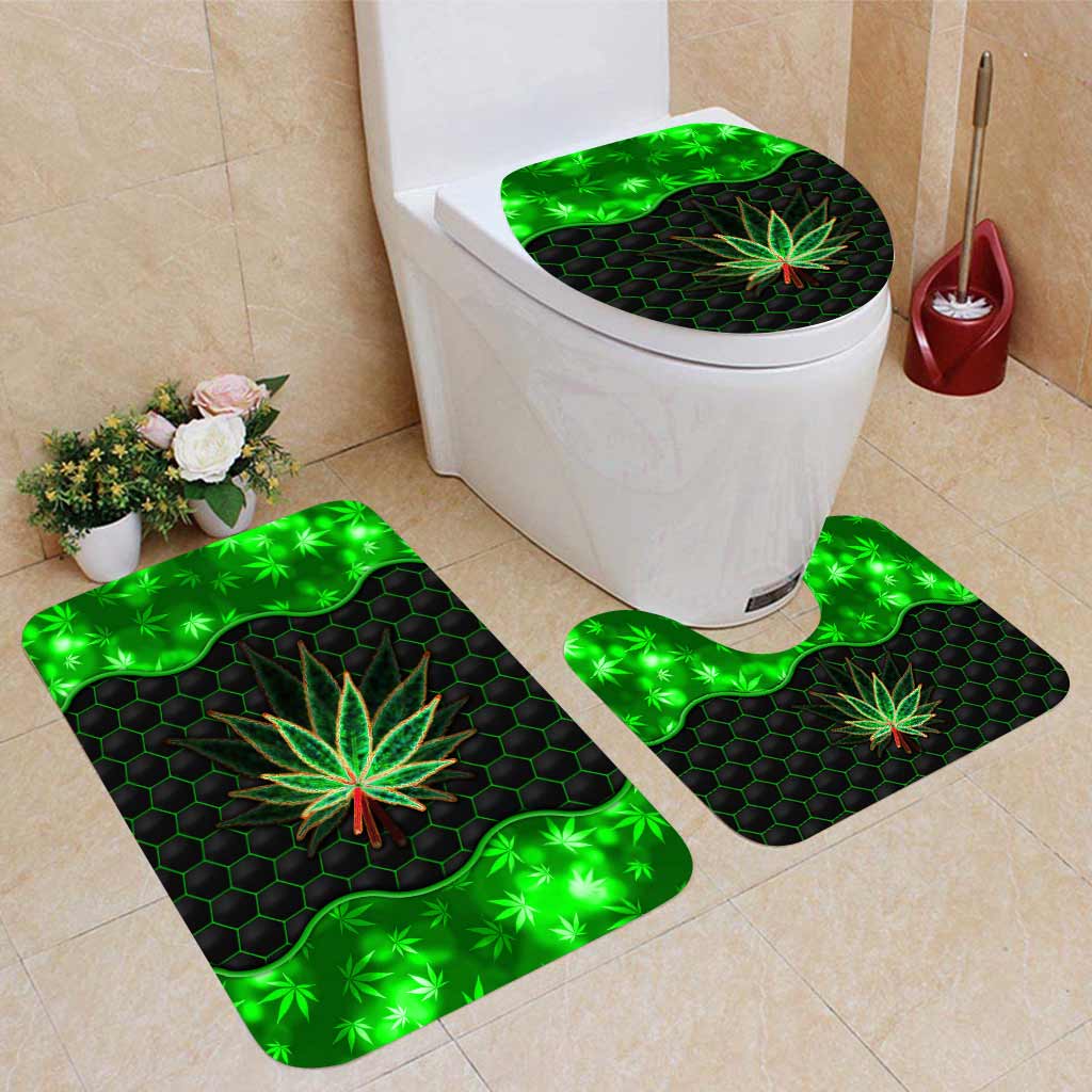 Magic Leaf - Personalized Weed Bathroom Curtain & Mats Set