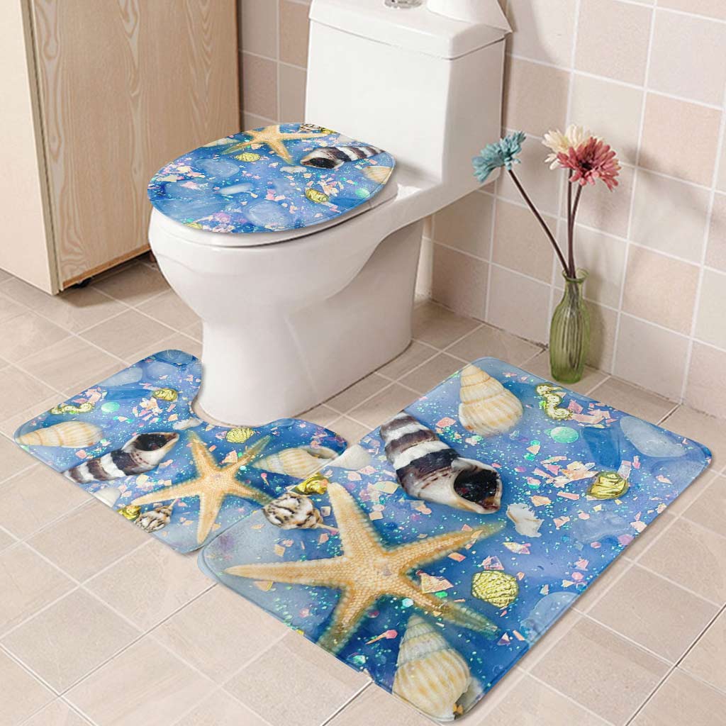 Beach Soul - Sea Lover 3 Pieces Bathroom Mats Set With 3D Pattern Print