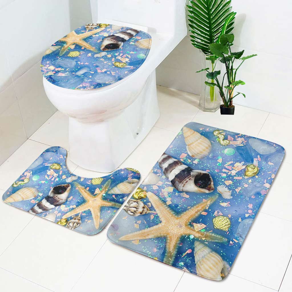 Beach Soul - Sea Lover 3 Pieces Bathroom Mats Set With 3D Pattern Print