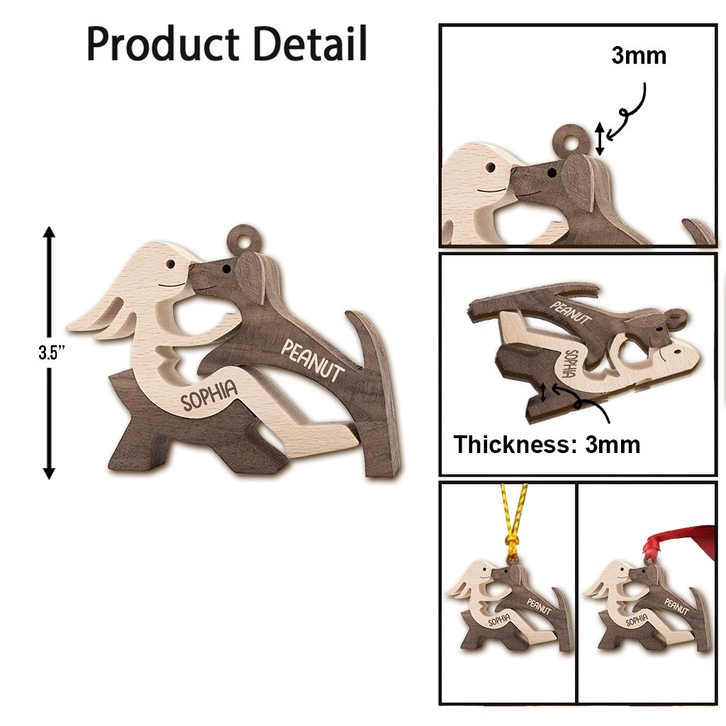 Life Is Better With My Dogs - Personalized Christmas Dog Ornament (Printed On Both Sides)