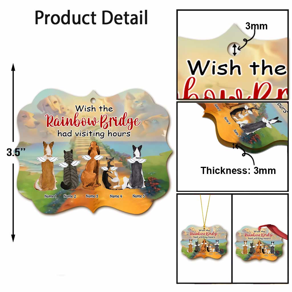 Rainbow Bridge In My Heart - Personalized Christmas Dog Ornament (Printed On Both Sides)