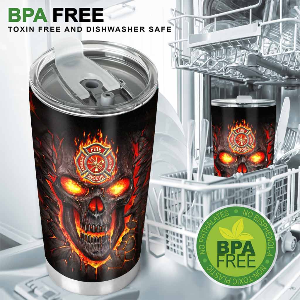 Firefighter Skull Flag - Personalized Tumbler