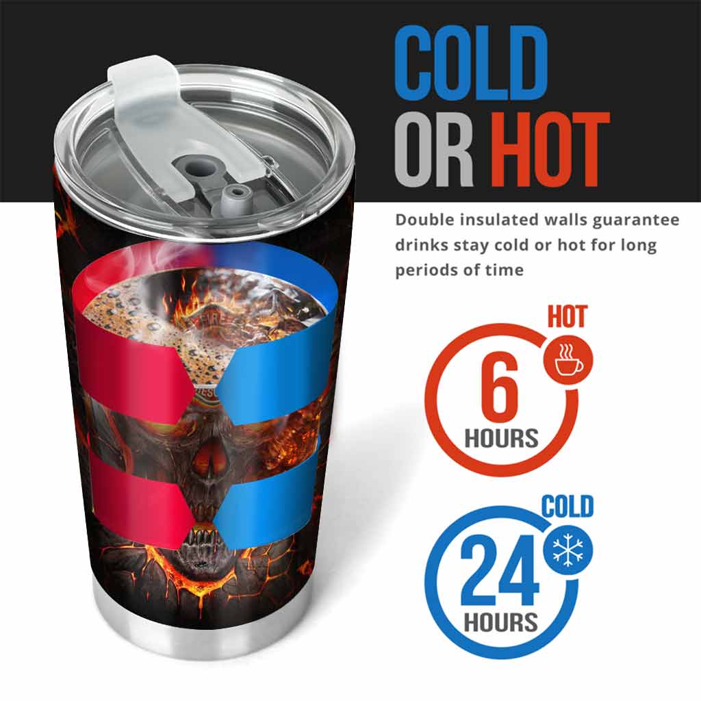 Firefighter Skull Flag - Personalized Tumbler