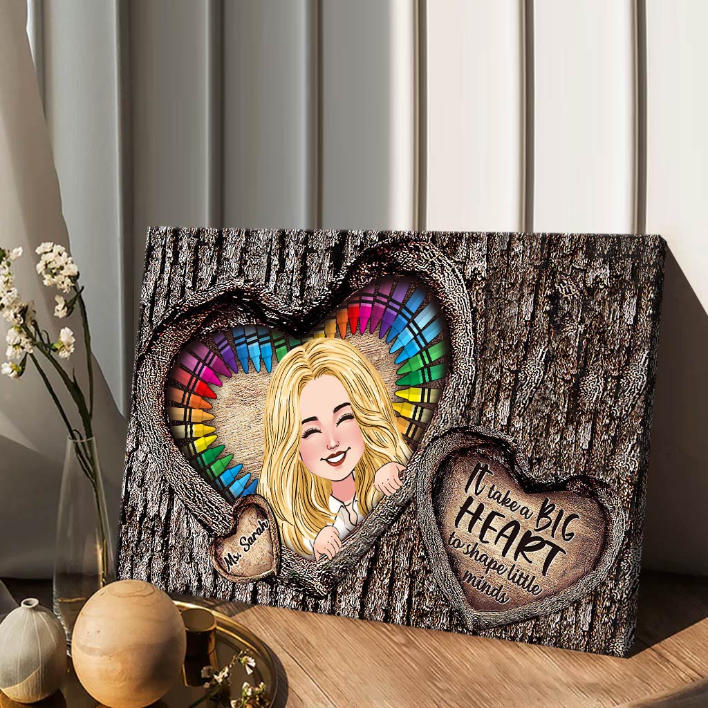 It Takes A Big Heart - Personalized Teacher Canvas And Poster