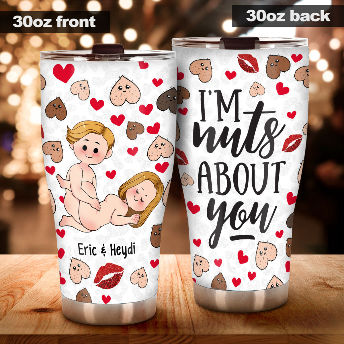 I'm Nuts About You - Personalized Couple Tumbler