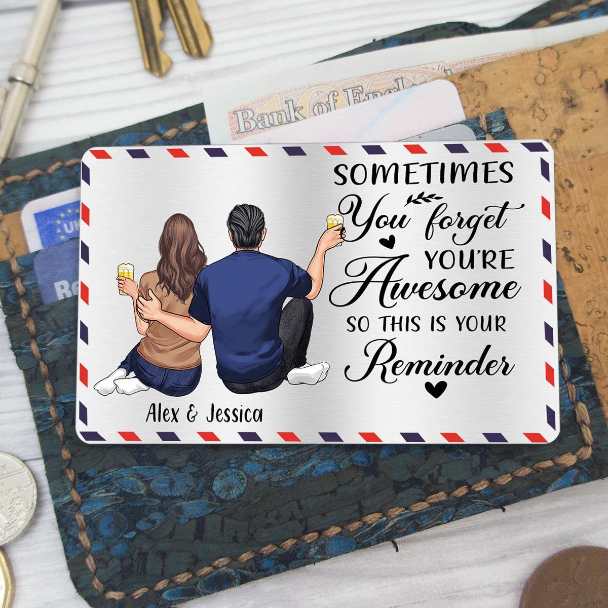 You're Awesome - Gift for dad, grandpa, uncle, brother, sister, husband, wife, boyfriend, girlfriend, friend - Personalized Wallet Insert Card