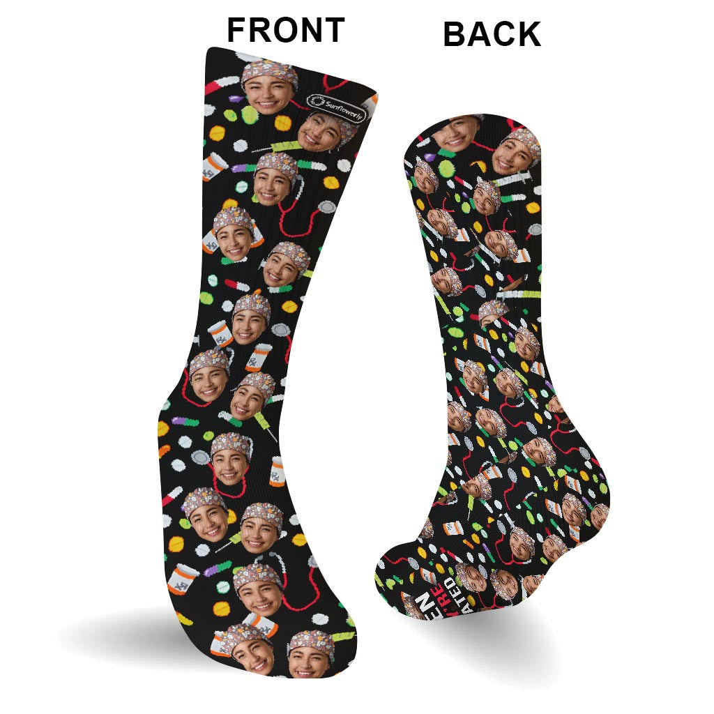 I Love When People Sedated - Personalized Nurse Socks