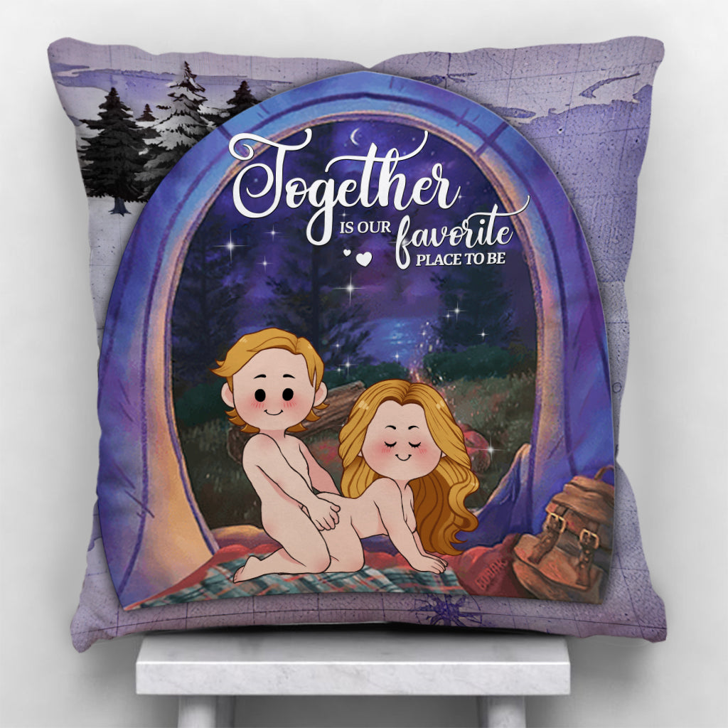Together Is Our Favorite Place To Be - Personalized Camping Throw Pillow