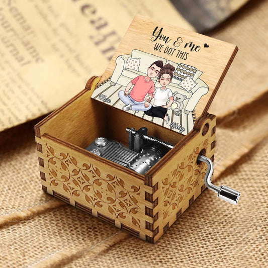 And So Together They Built A Life They Loved - Couple gift for husband, wife, boyfriend, girlfriend - Personalized Hand Crank Music Box
