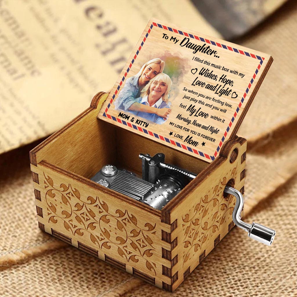 To My Granddaughter Daughter Mom Grandma Husband Wife - Personalized Grandma Hand Crank Music Box