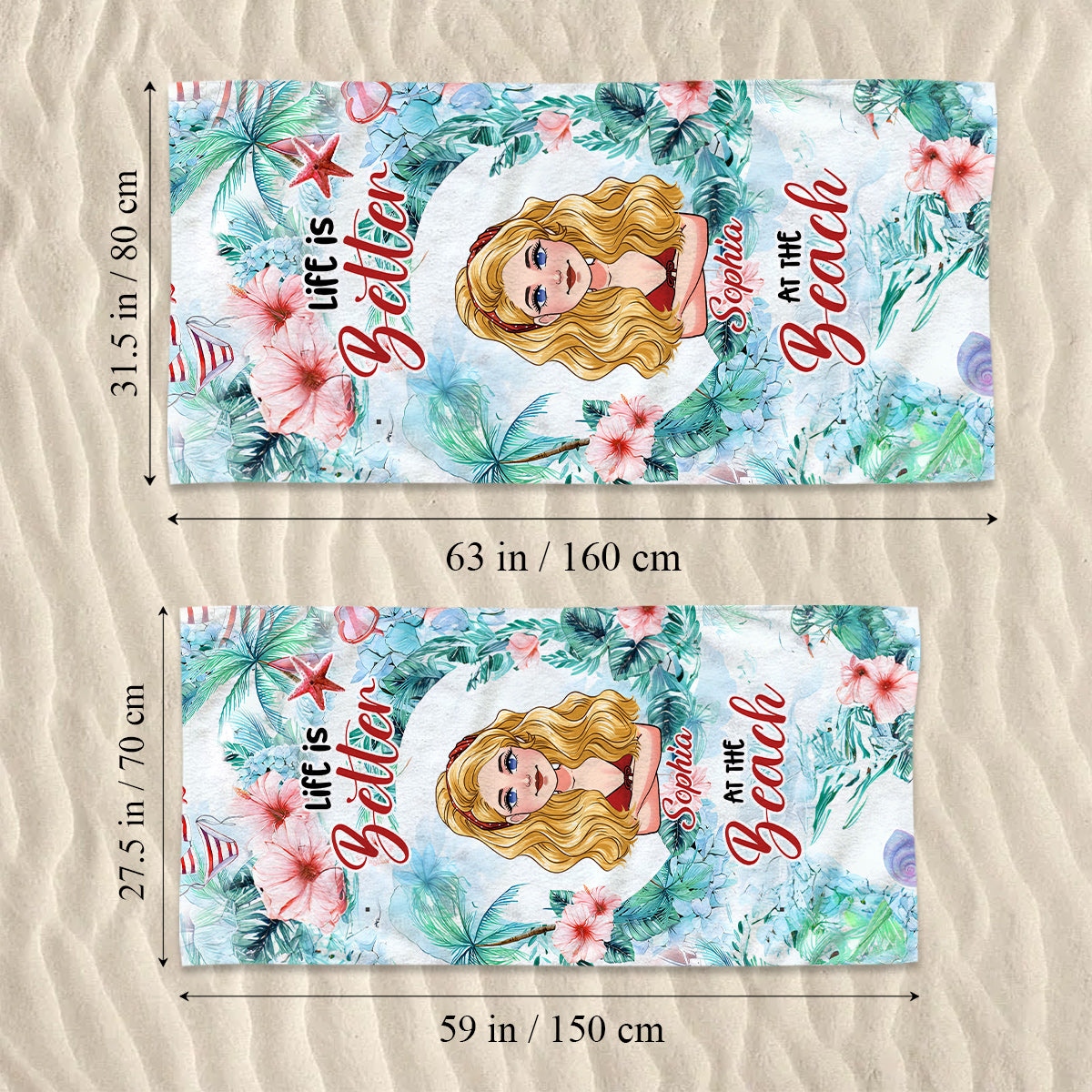 Life Is Better At The Beach - Personalized Sea Lover Beach Towel