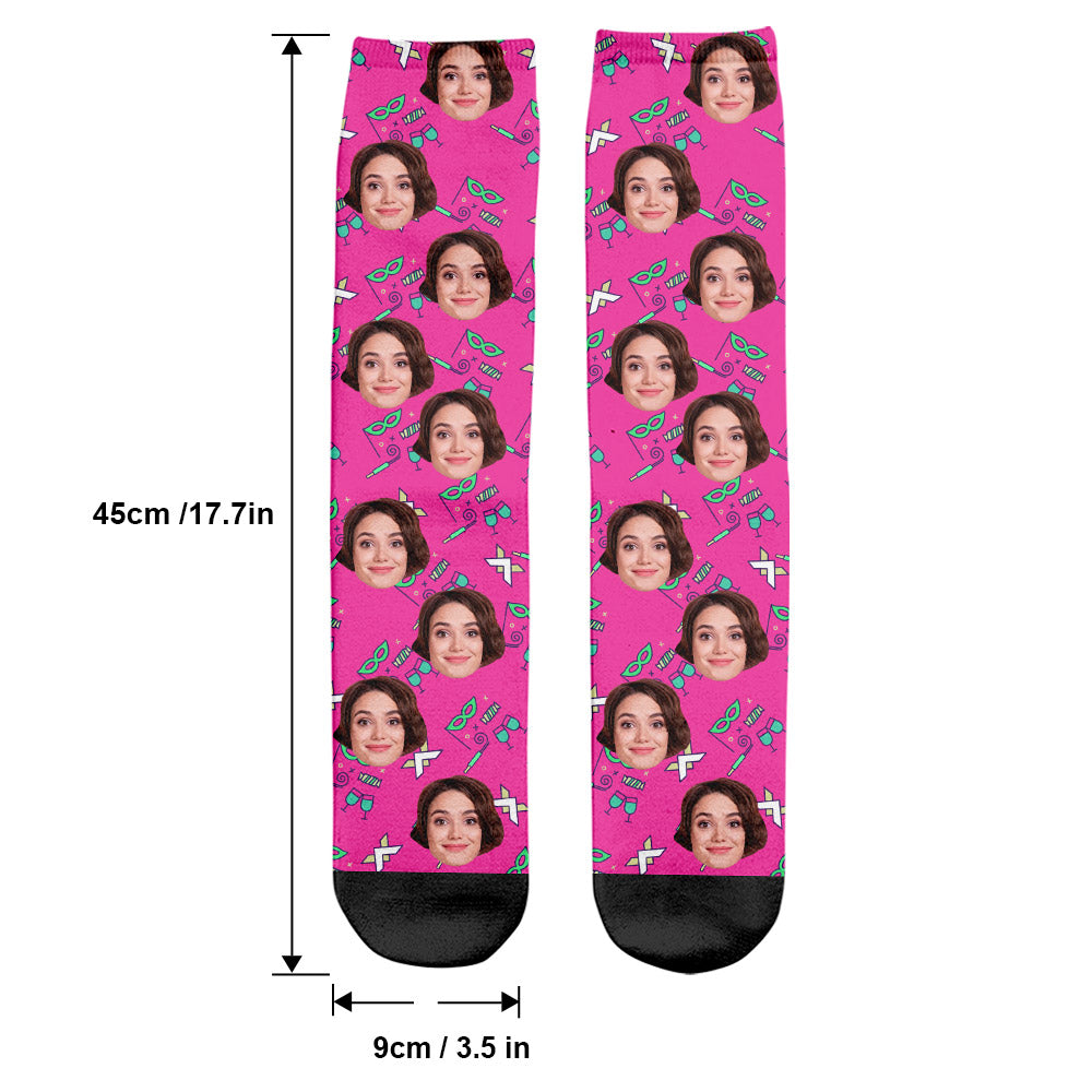 Custom Face Party Pattern - Personalized Aunt Socks