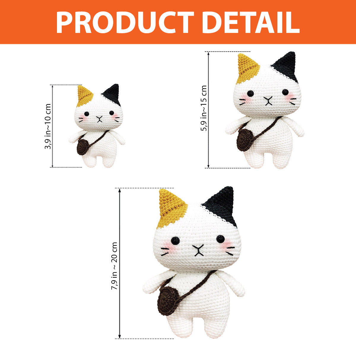 Crochet Cat Amigurumi - Gift for cat lovers - Personalized Hand Knitted Doll