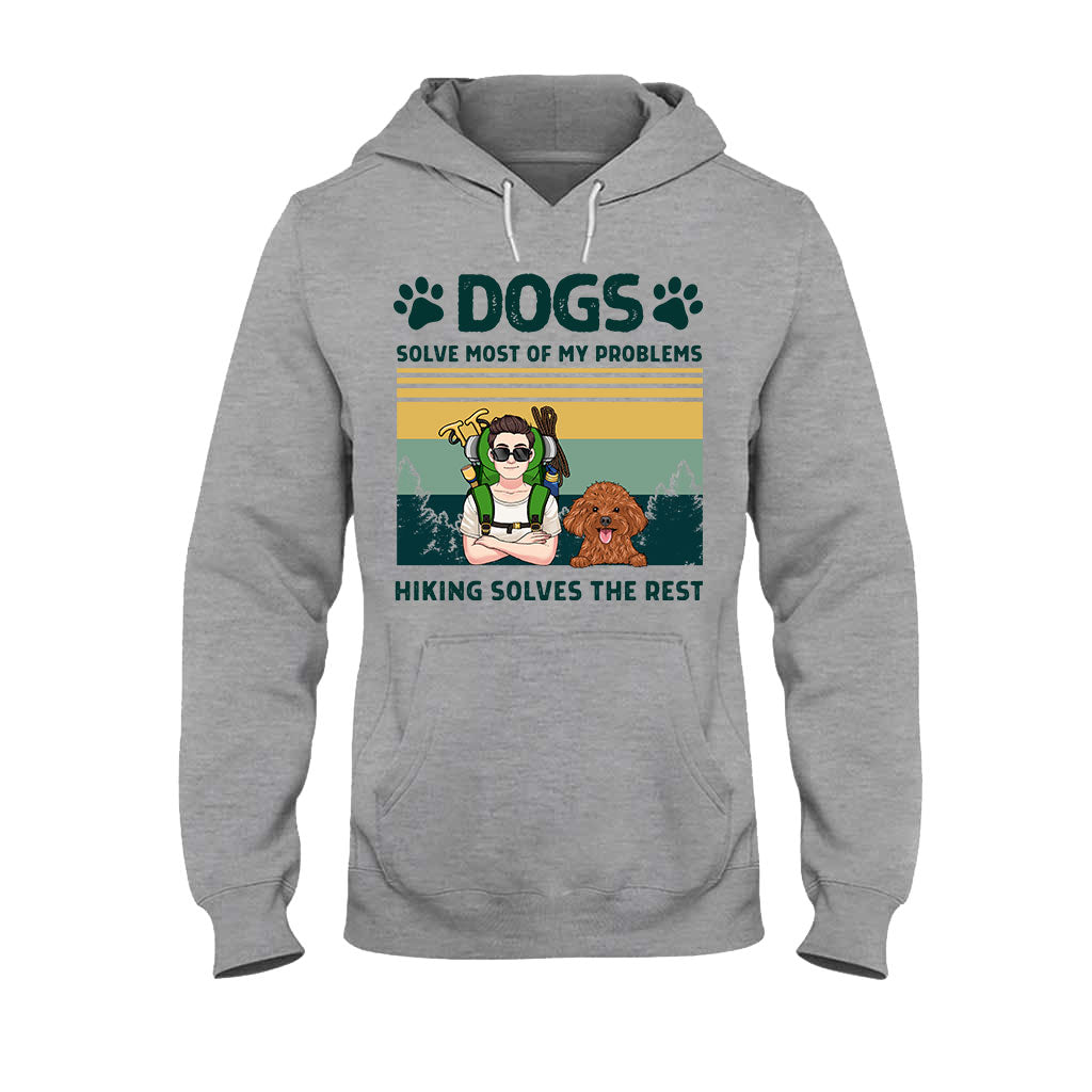 Dogs And Hiking Solve My Problems - Personalized Hiking T-shirt & Hoodie