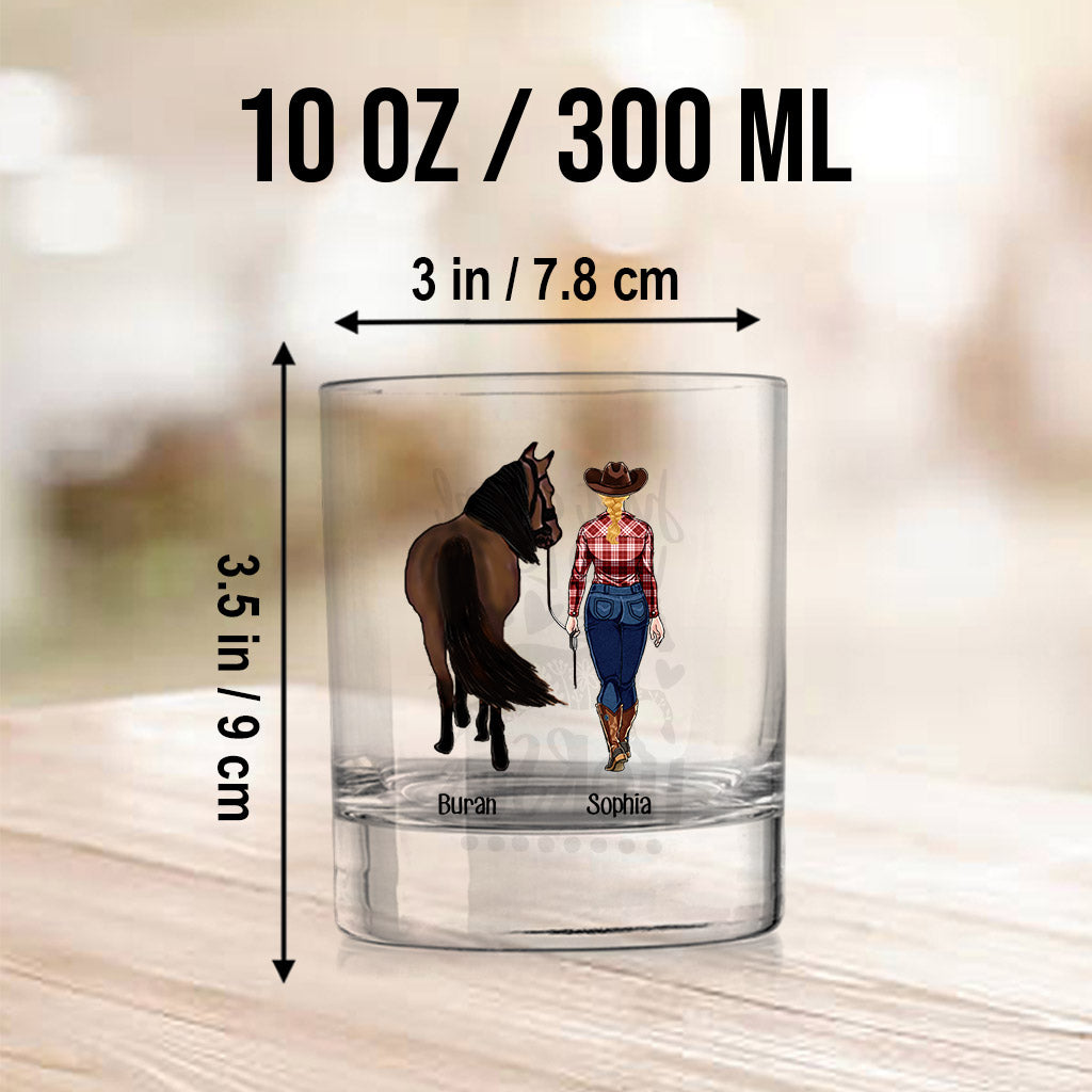 Just A Girl Who Loves Horses - Personalized Horse Rock Glass