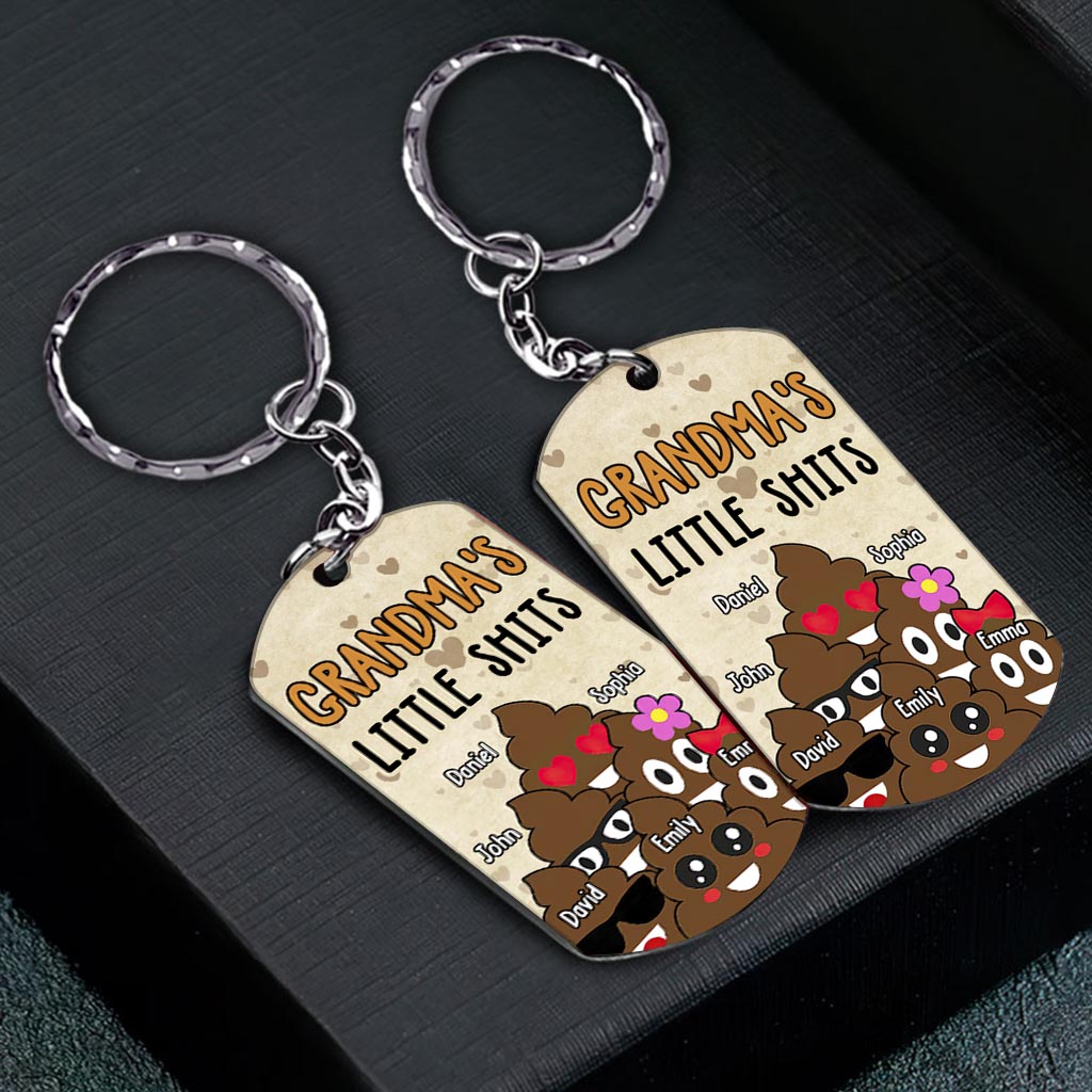 Dad's Little Cuties - Gift for dad, grandma, grandpa, mom, uncle, aunt - Personalized Stainless Steel Keychain