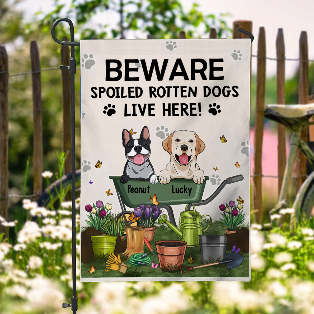 Beware Of The Dog - Personalized Gardening Garden Flag