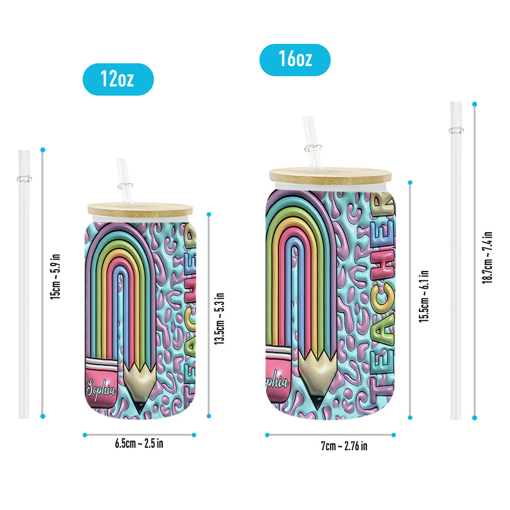 Teacher Life - Personalized Teacher Can Glass