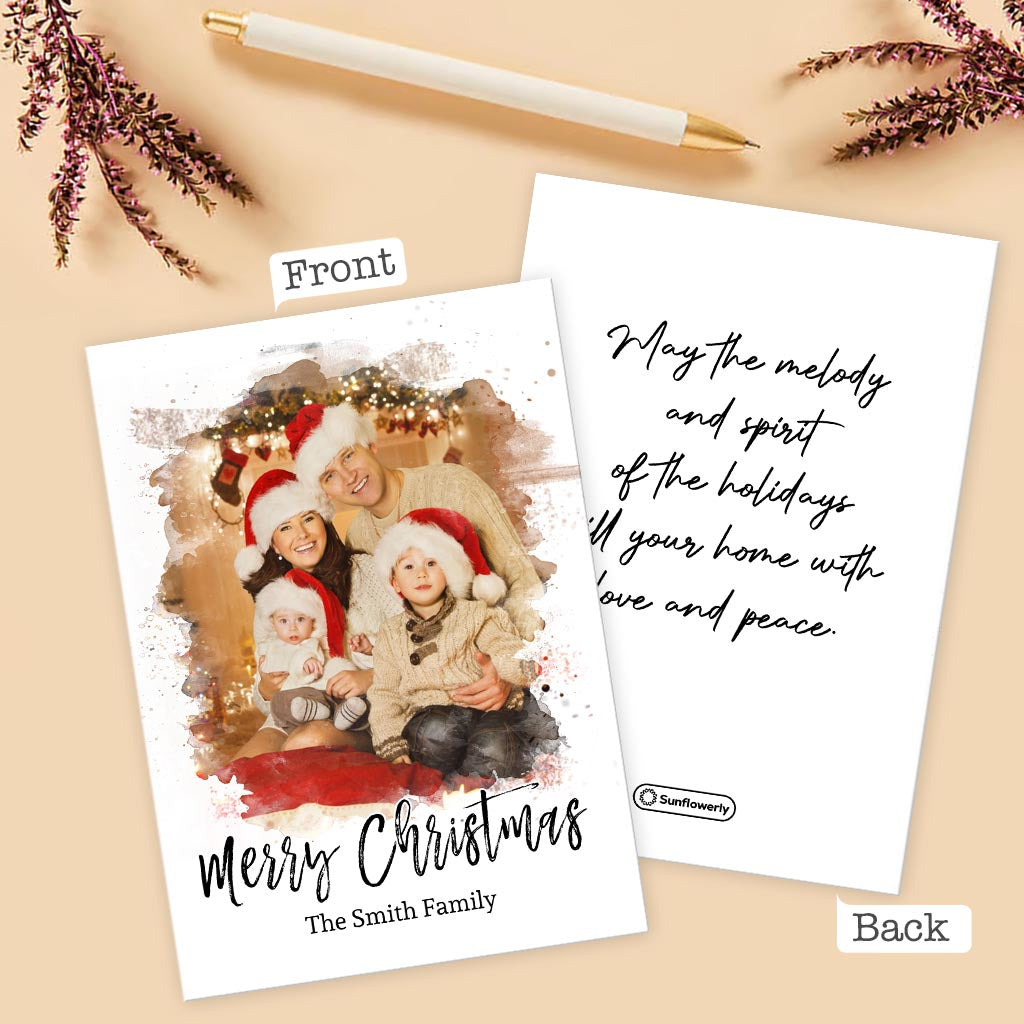 Merry Christmas - Personalized Family Greeting Card