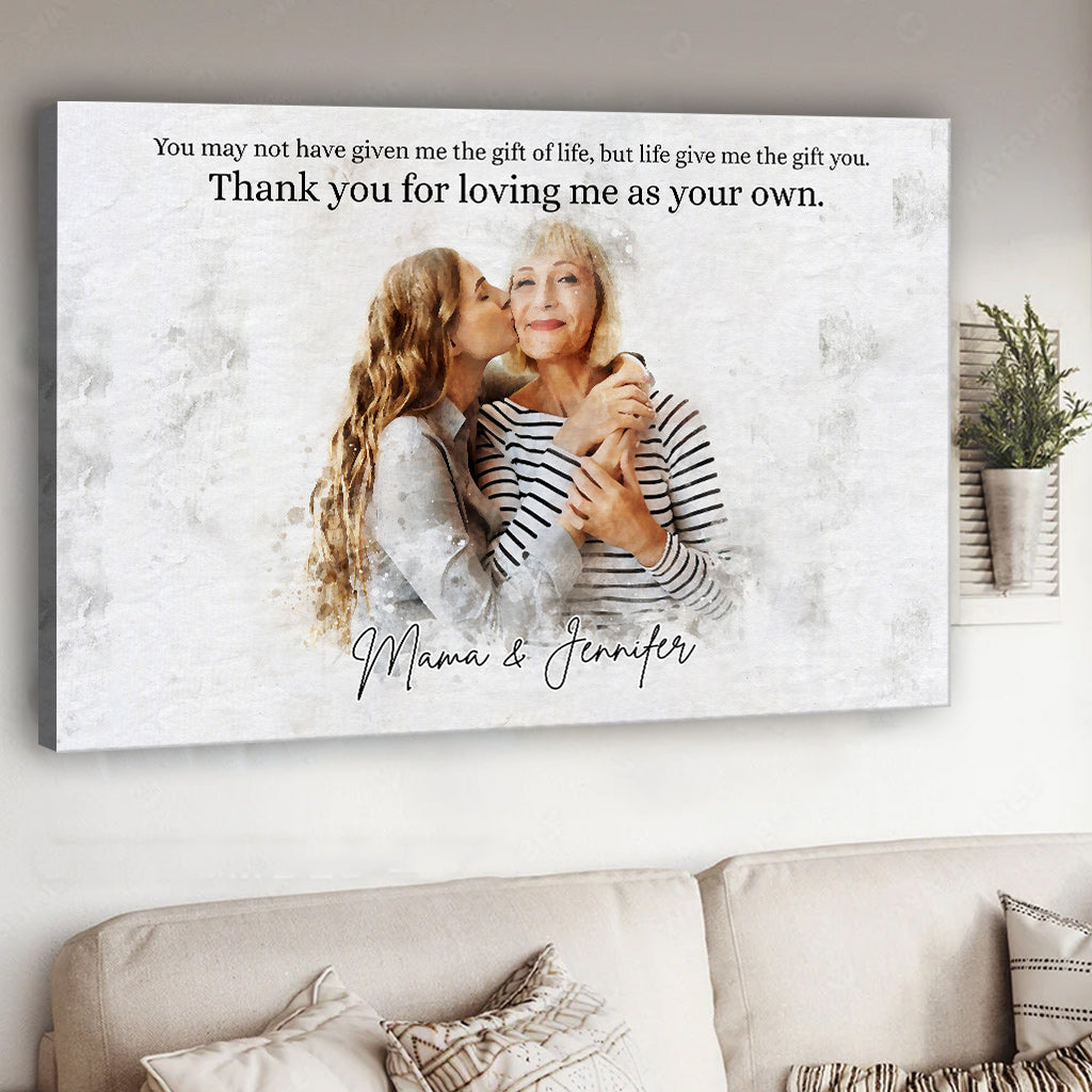 Step Mom Watercolor Portrait - Personalized Step Mom Canvas And Poster