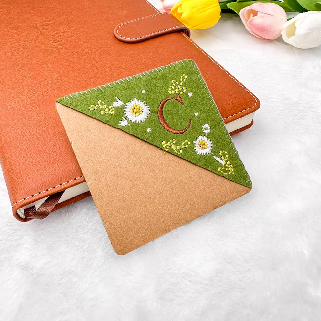 Four Season Personalized Initial - Personalized Book Corner Bookmark