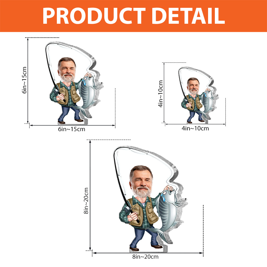 Love Fishing - Personalized Fishing Custom Shaped Acrylic Plaque